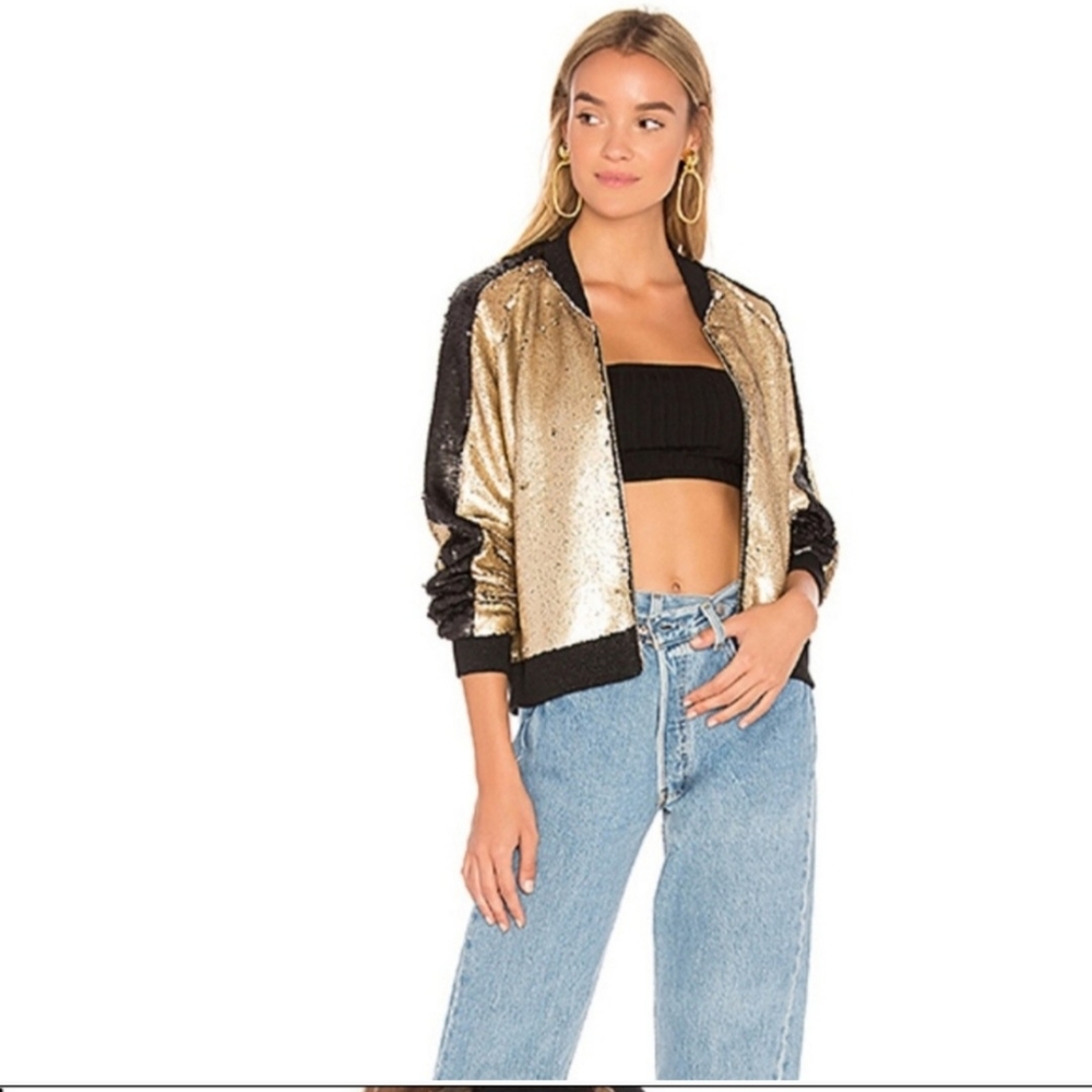 Gold and Black Sequin Women's Jacket